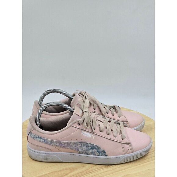 PUMA Women's Size 9.0 Vikky V3 Floral Stripe Sneaker In Pink 388508-01 - Picture 1 of 9